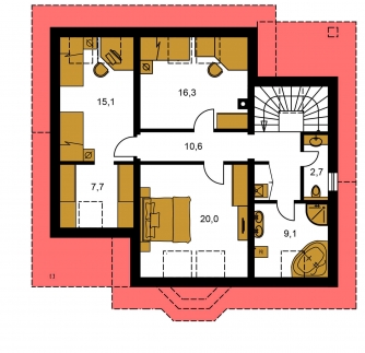 Imagen duplicada | Plano de planta de la segunda planta - COMFORT 134